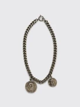 COIN CHARM NECKLACE ANTIQUE SILVER