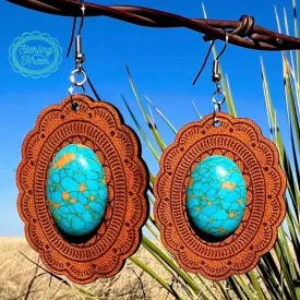 Concho Leather Earrings