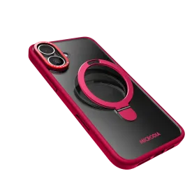 CRYSTAL RING Matte Protective iPhone 16 Pro & Max Case with Kickstand - Ruby Fusion