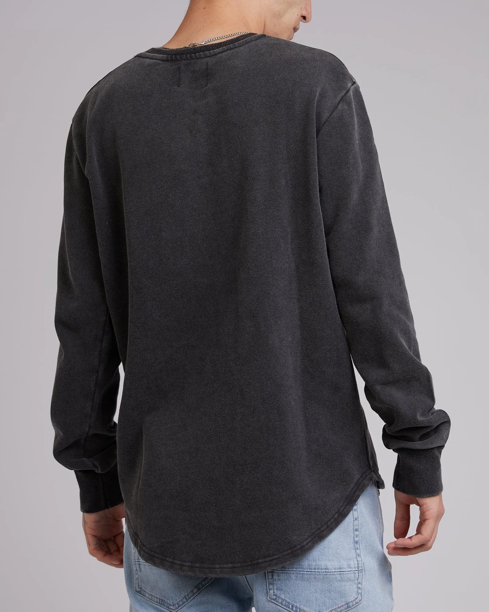 Curved Hem Crew 2 Pack Grey & Black