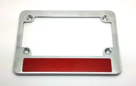 Custom License Plate Frame Motorcycle Silver