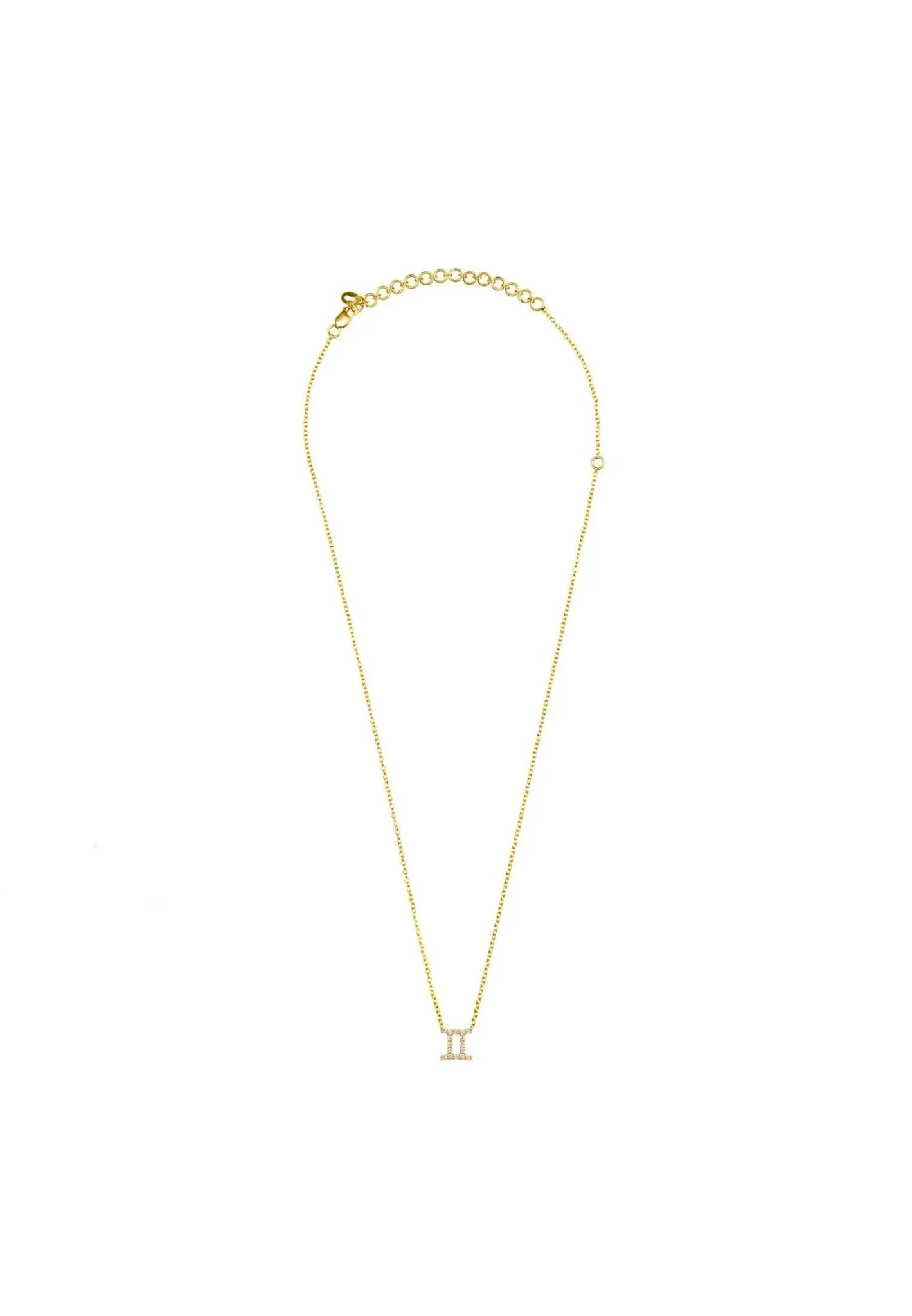 Diamond Zodiac Necklace Gold Gemini