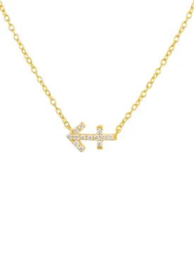 Diamond Zodiac Necklace Gold Sagittarius