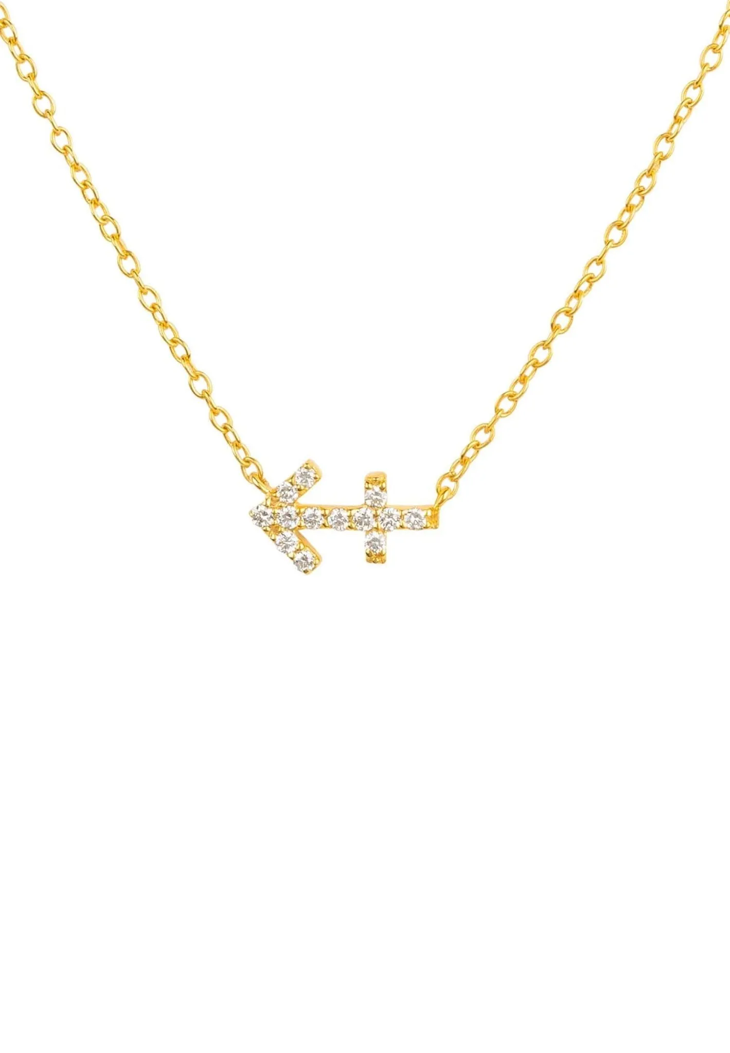 Diamond Zodiac Necklace Gold Sagittarius