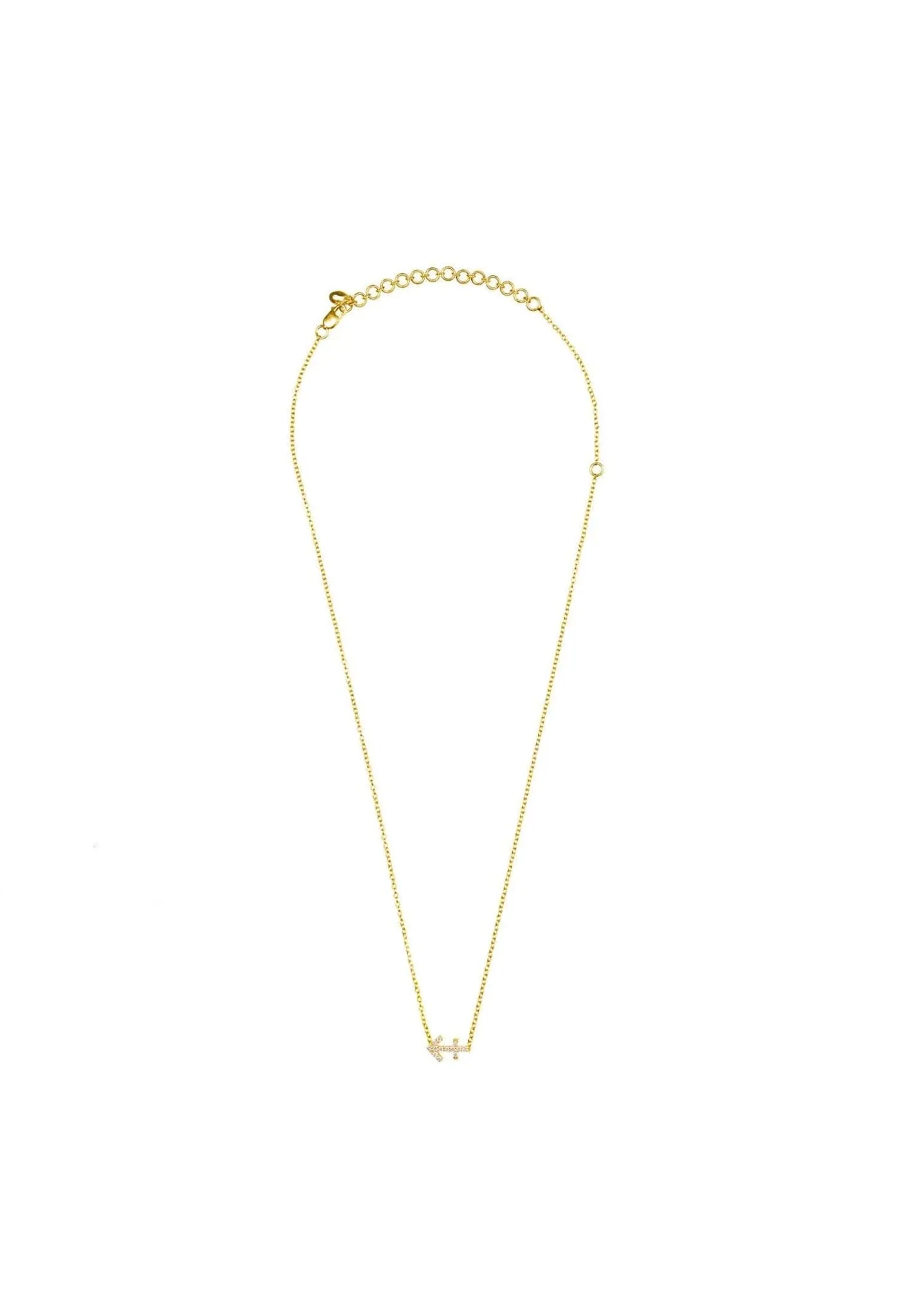 Diamond Zodiac Necklace Gold Sagittarius