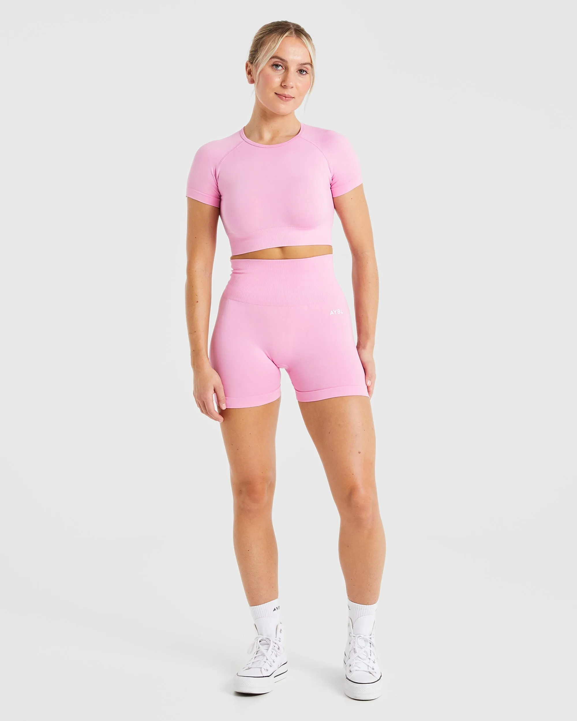 Empower Seamless Crop Top - Baby Pink