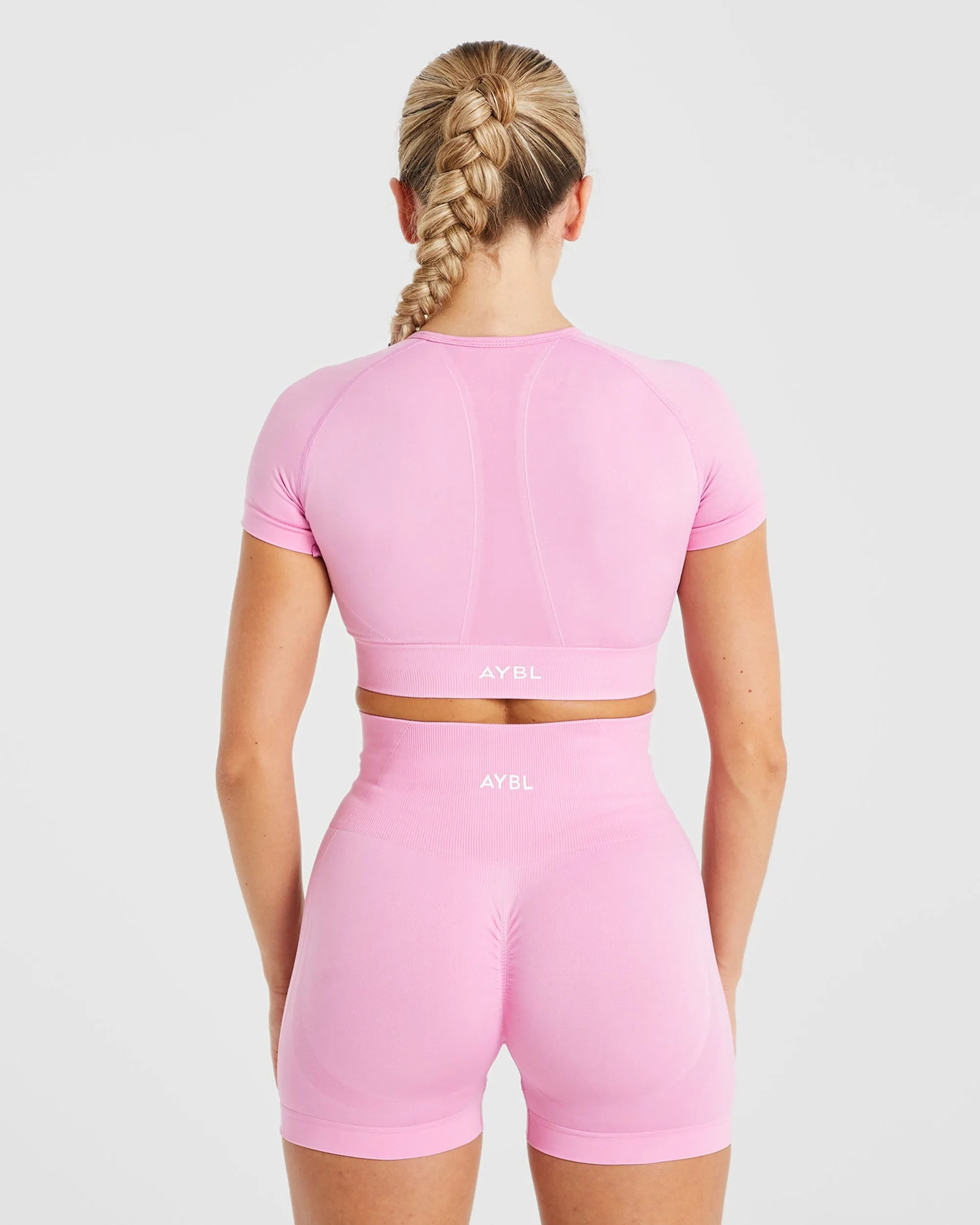 Empower Seamless Crop Top - Baby Pink