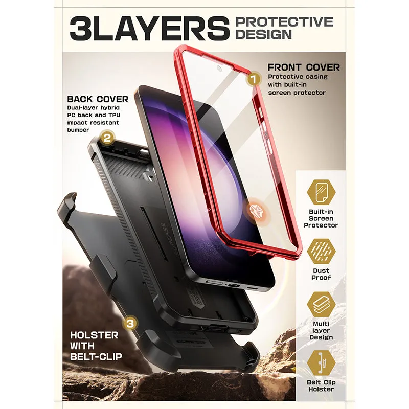 Galaxy S24 Plus Unicorn Beetle PRO Rugged Case-Metallic Red