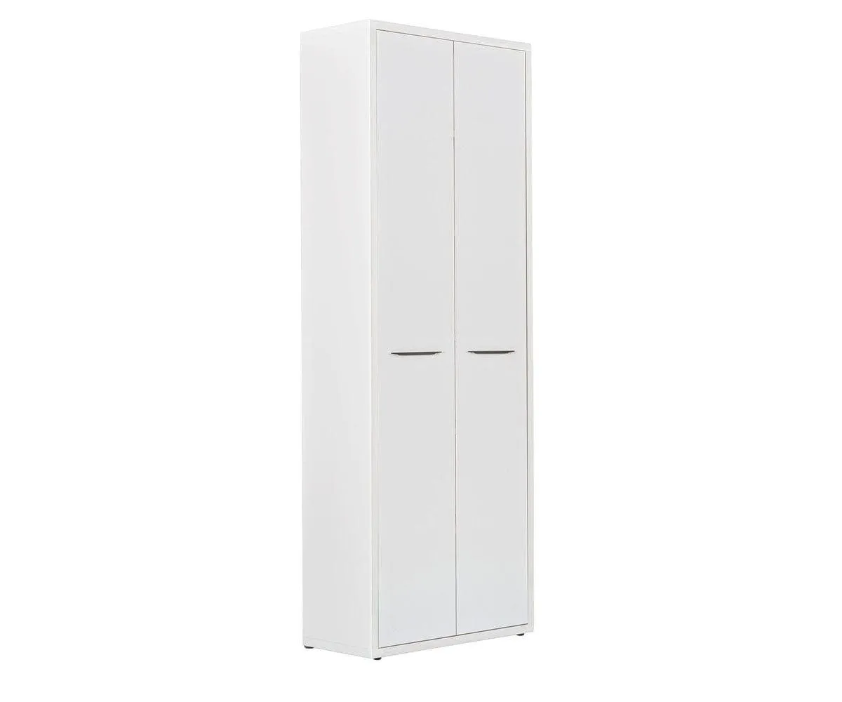 Gammel High Bookcase with Doors - White