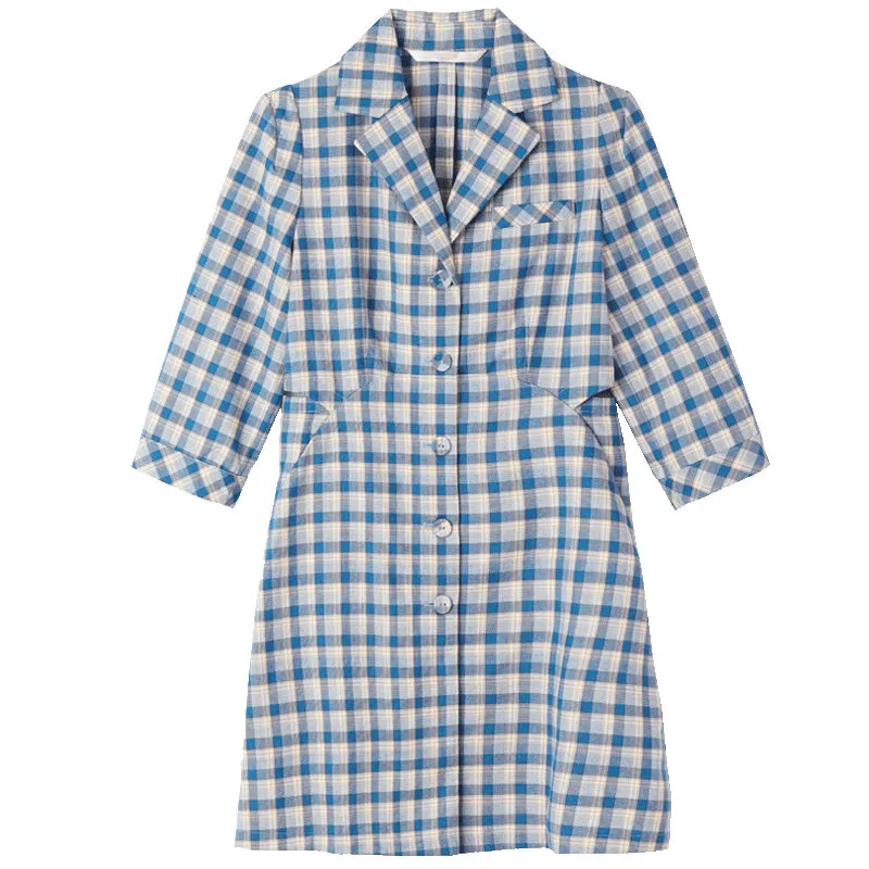 Gathered Waist Plaid Mini Dress