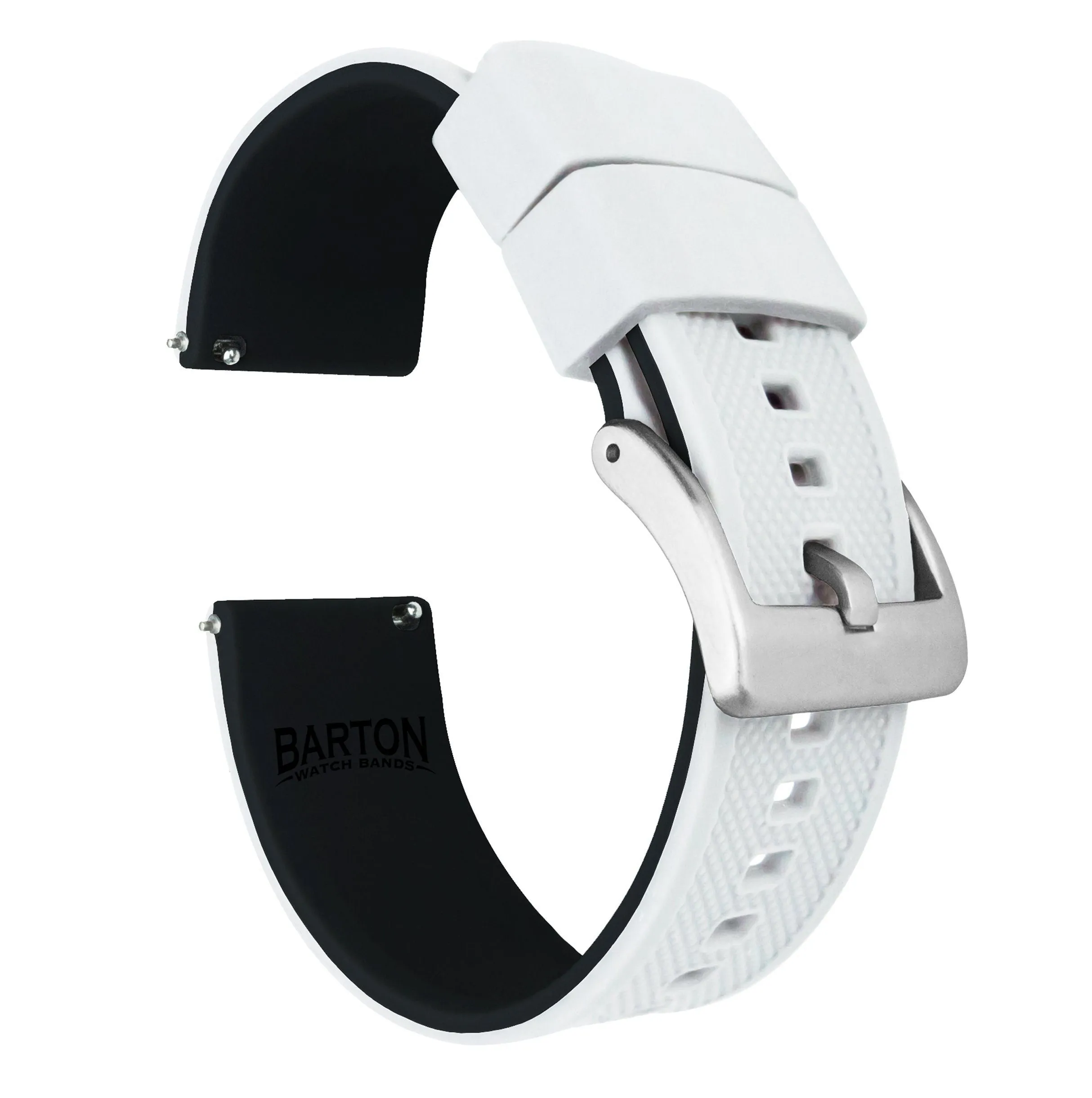 Gear Sport Elite Silicone White Top Black Bottom Watch Band