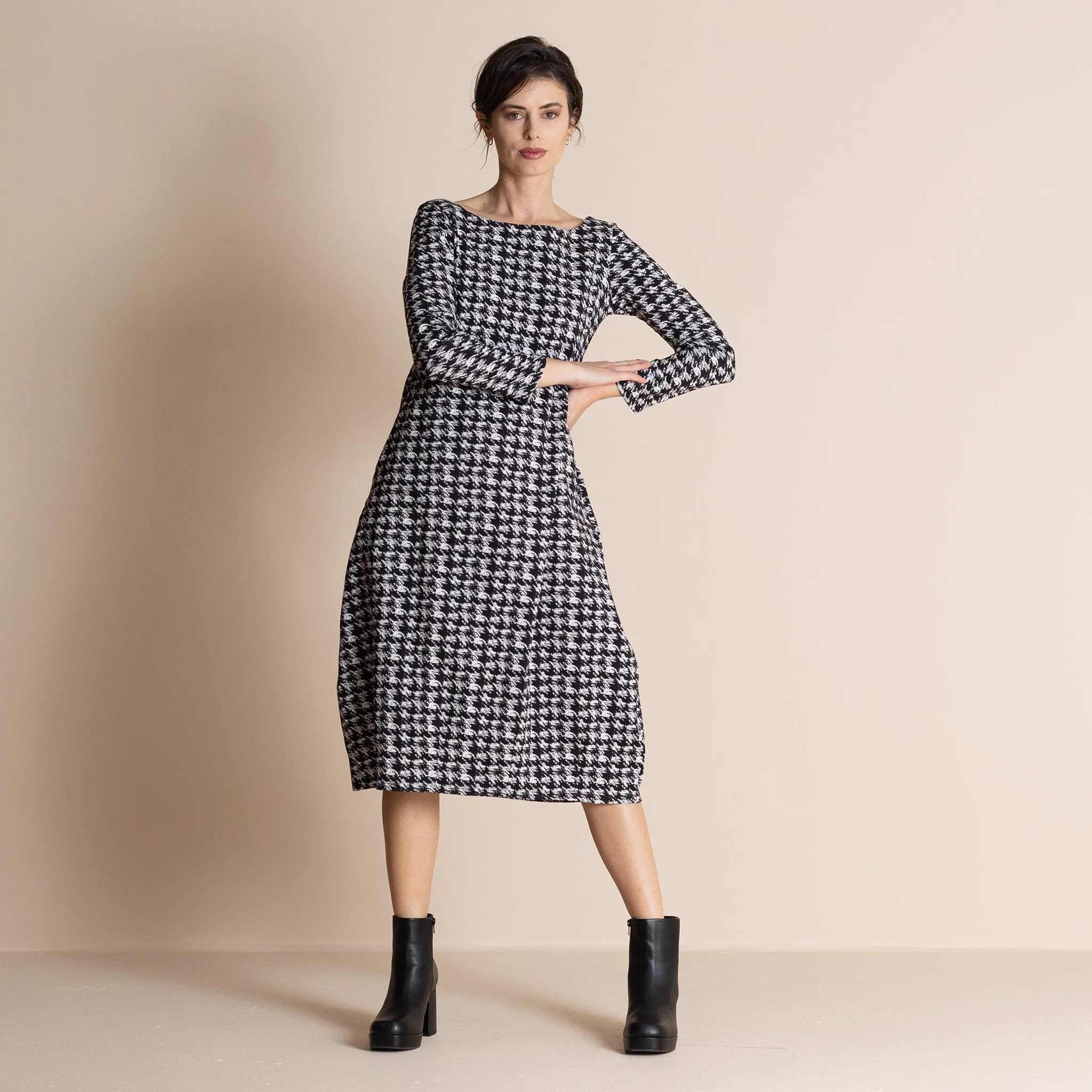 gisette houndstooth romance dress