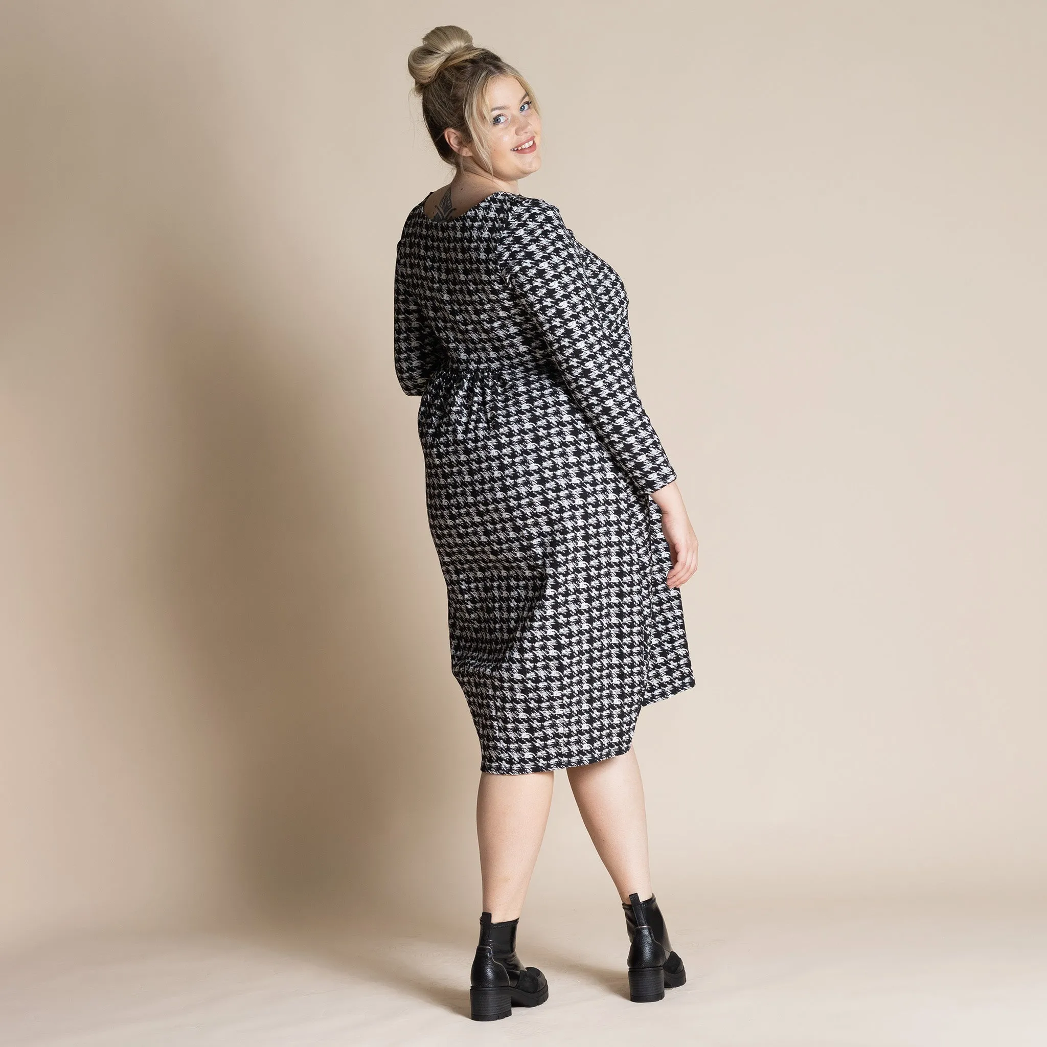 gisette houndstooth romance dress