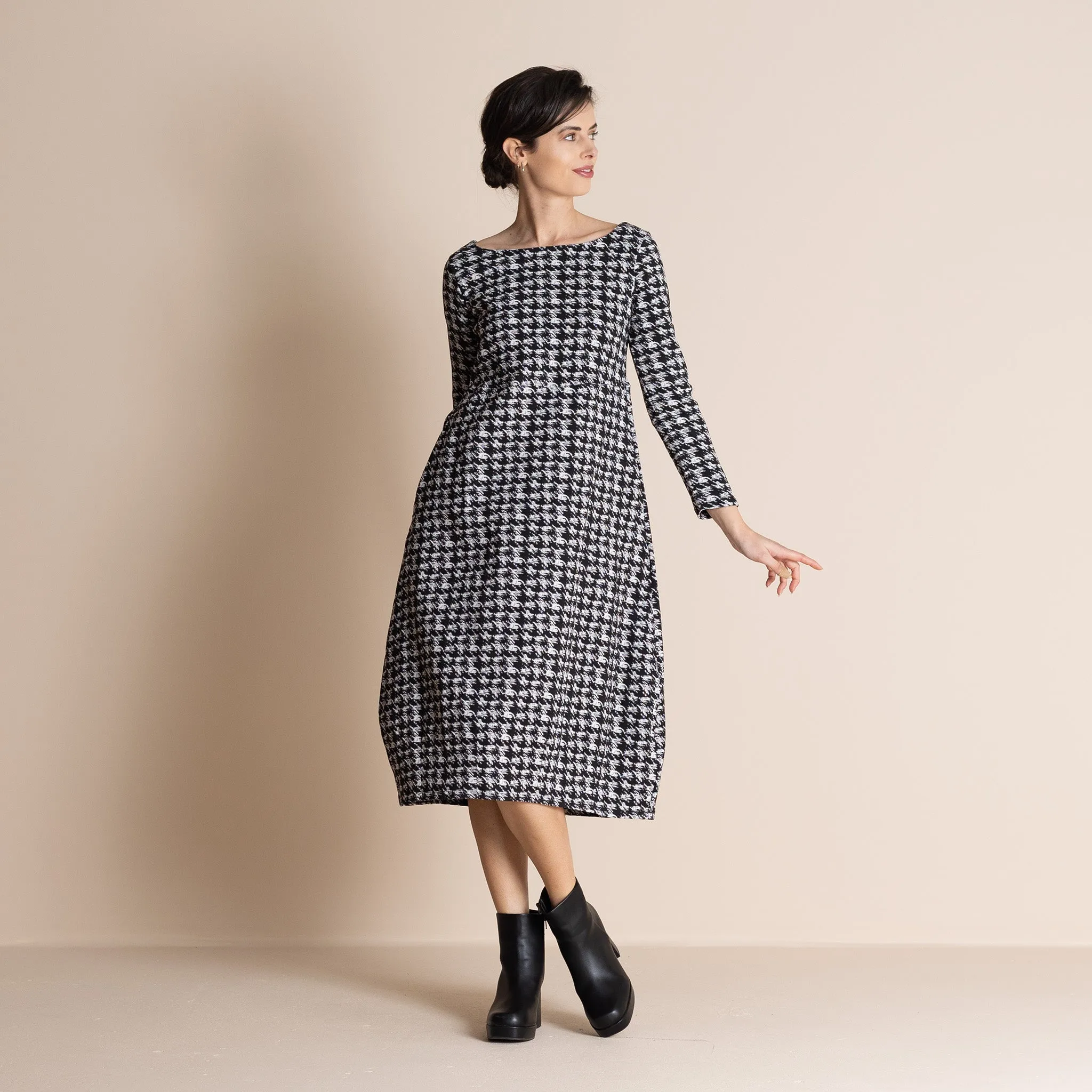 gisette houndstooth romance dress