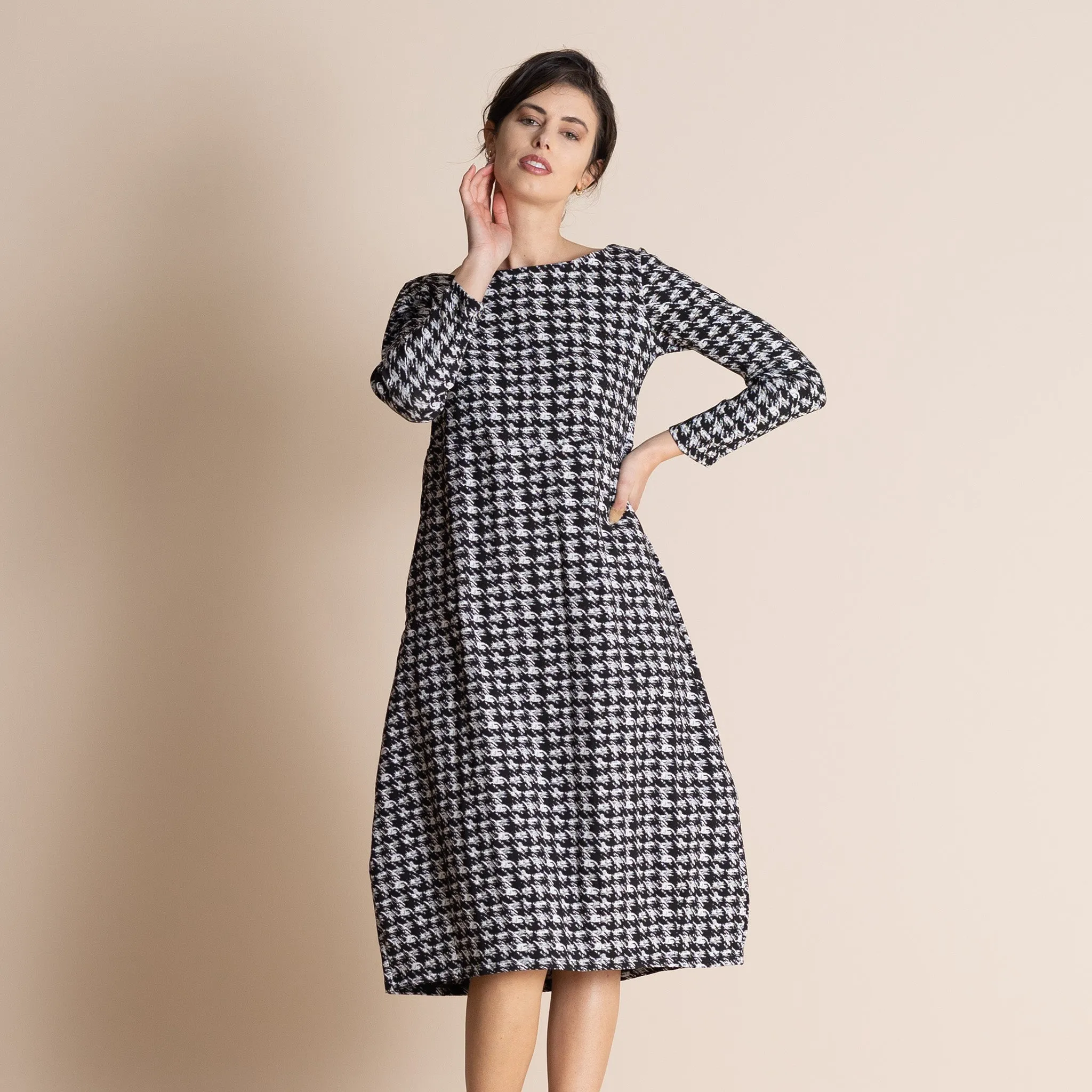 gisette houndstooth romance dress