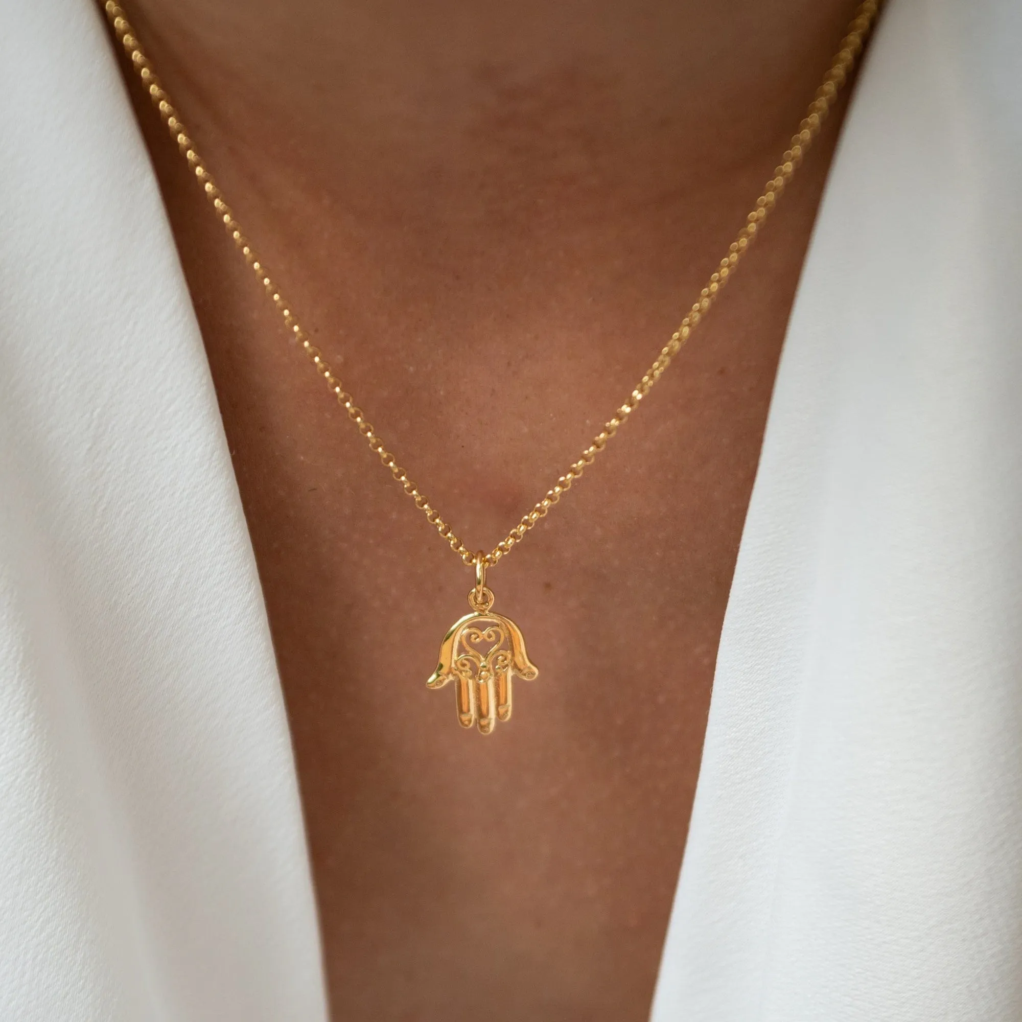 Gold Plated Fatima Hand Necklace