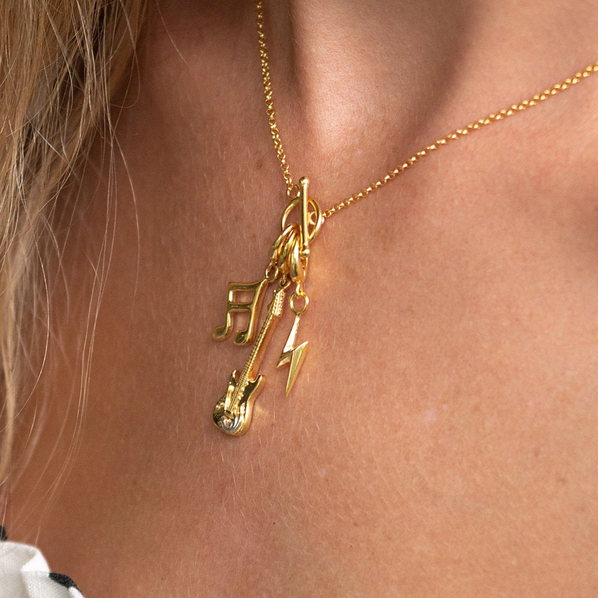 Gold Plated Lightning Bolt Charm