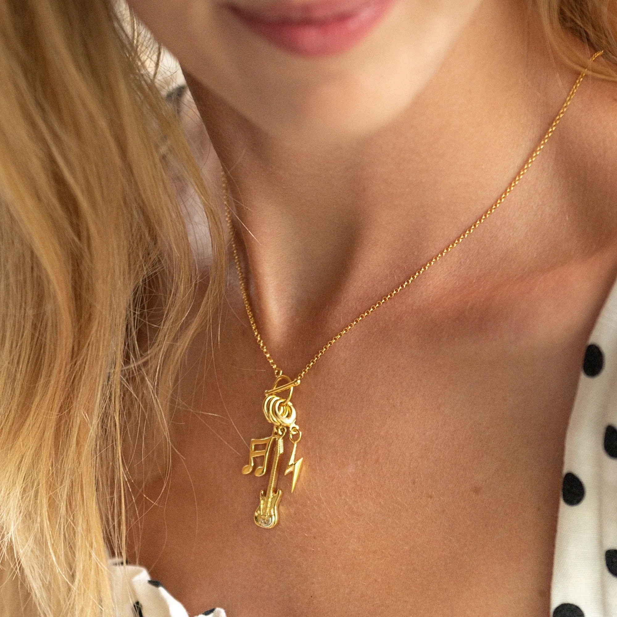 Gold Plated Lightning Bolt Charm