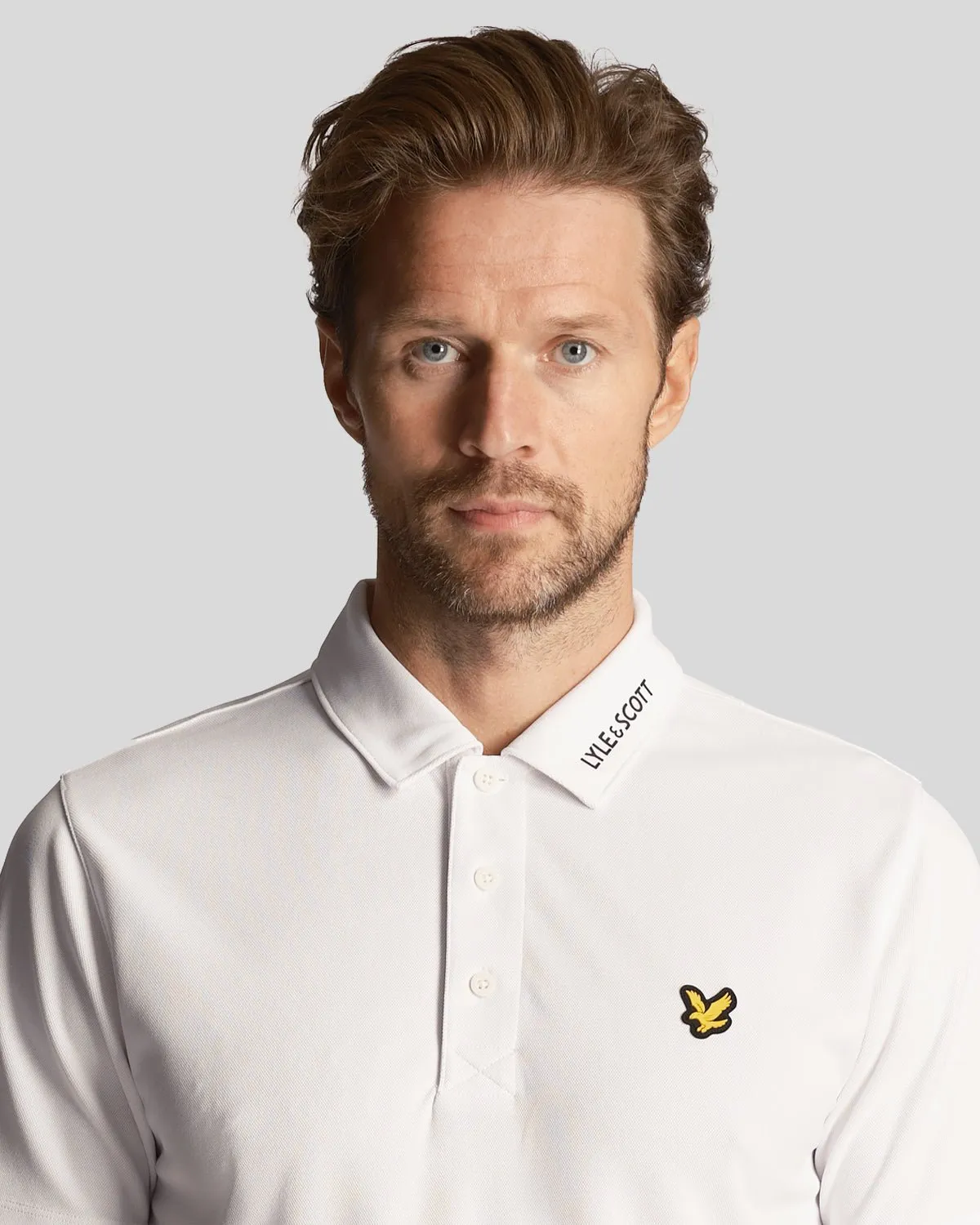 Golf Collar Logo Technical Polo Shirt