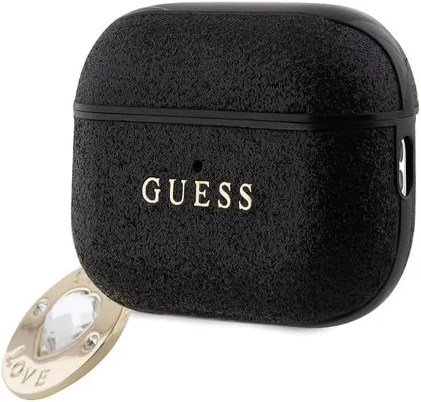 Guess Fixed Glitter Heart Diamond Charm Case for Airpods 2 Pro Black - GUAP2PGEHCDK