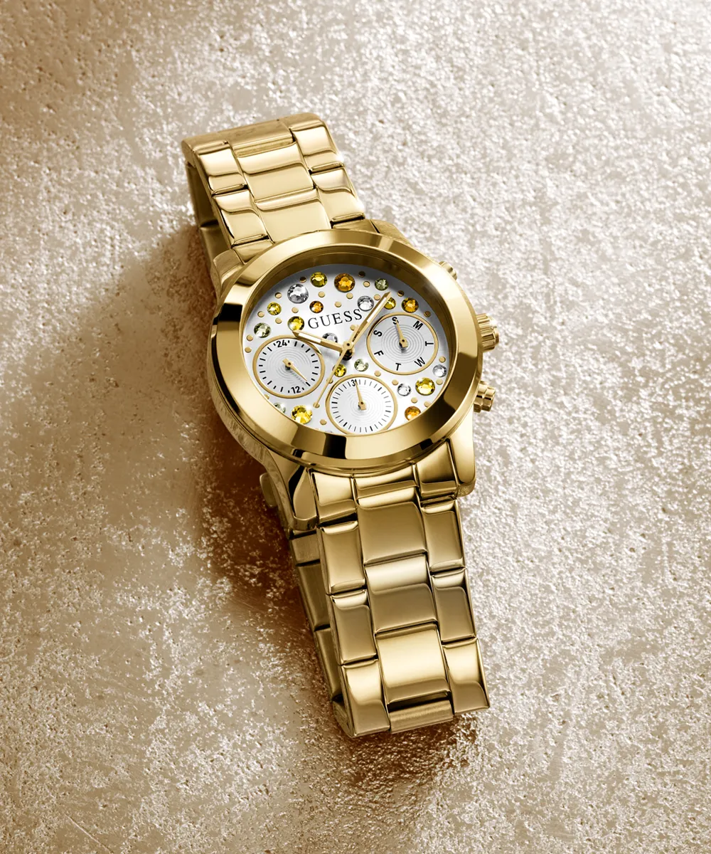 GUESS Ladies Gold Tone Multi-function Watch