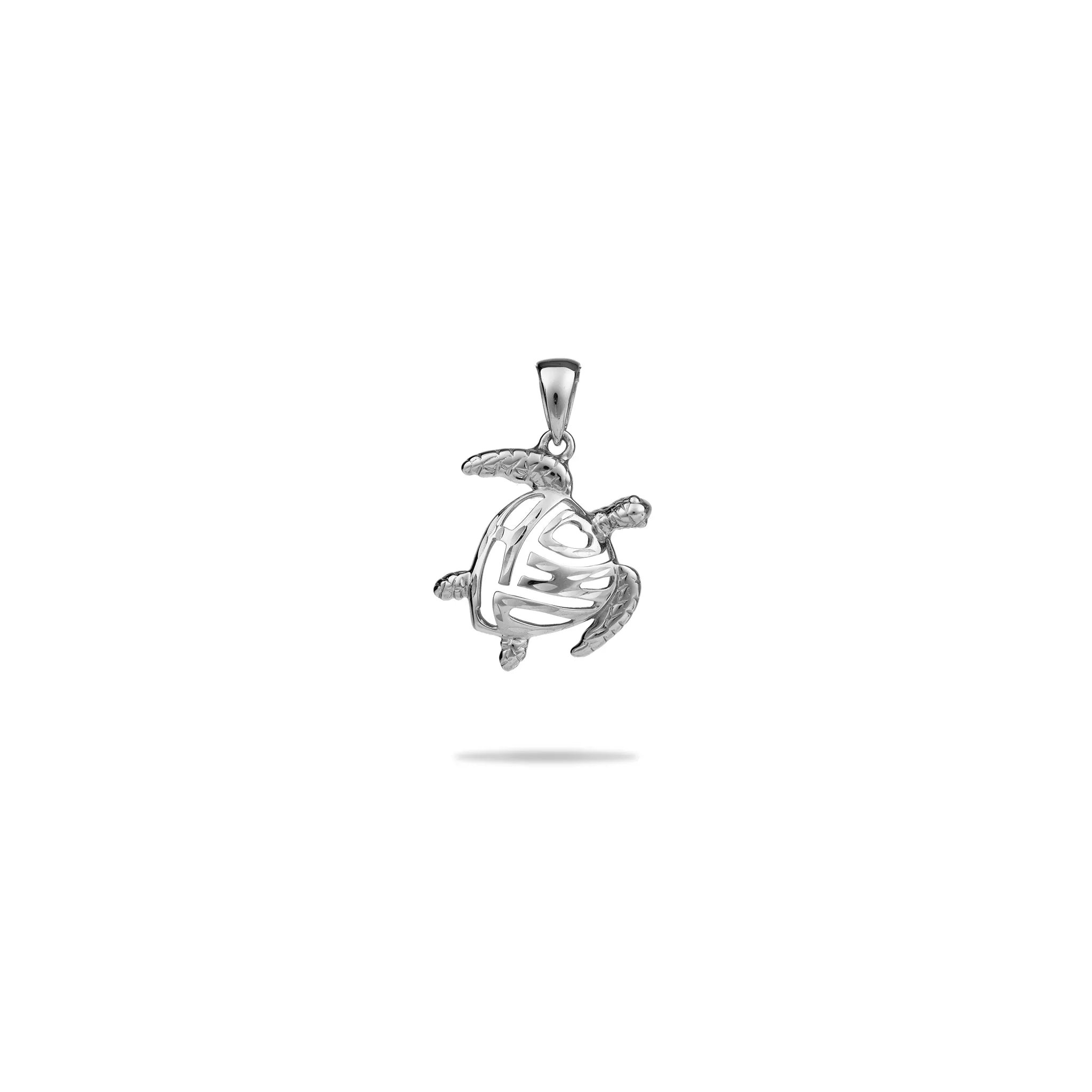 Honu Pendant in White Gold - 15mm