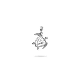 Honu Pendant in White Gold - 15mm