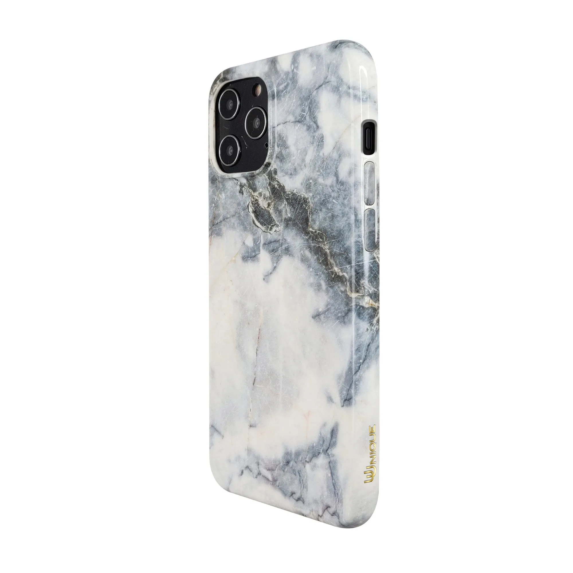 iPhone 12 Pro Max Uunique Blue (Blue Quartz Marble ) Nutrisiti Eco Printed Back Case - 15-07639