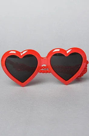 JEREMY SCOTT x Linda Farrow Heart Sunglasses - Red