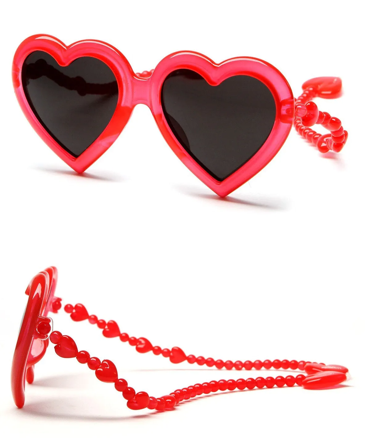 JEREMY SCOTT x Linda Farrow Heart Sunglasses - Red