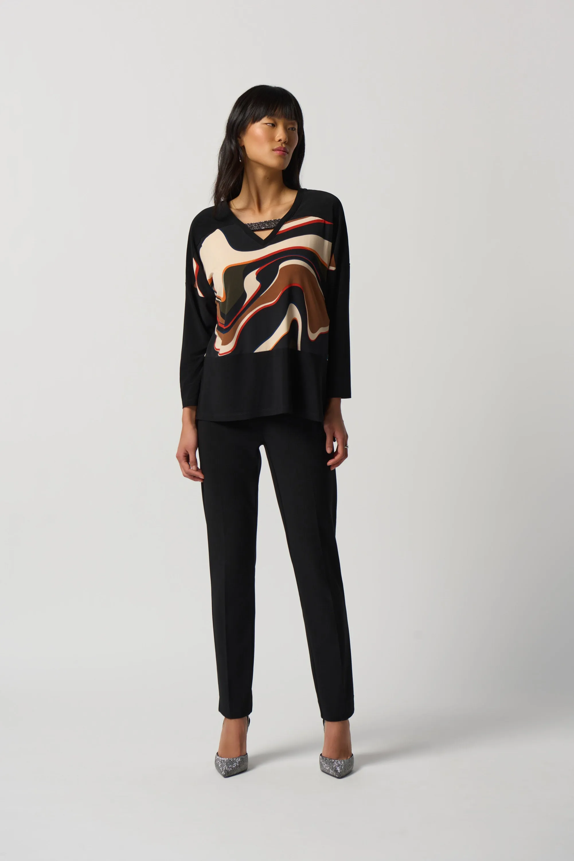 Joseph Ribkoff Black/Multicolour Top Style 233116-178