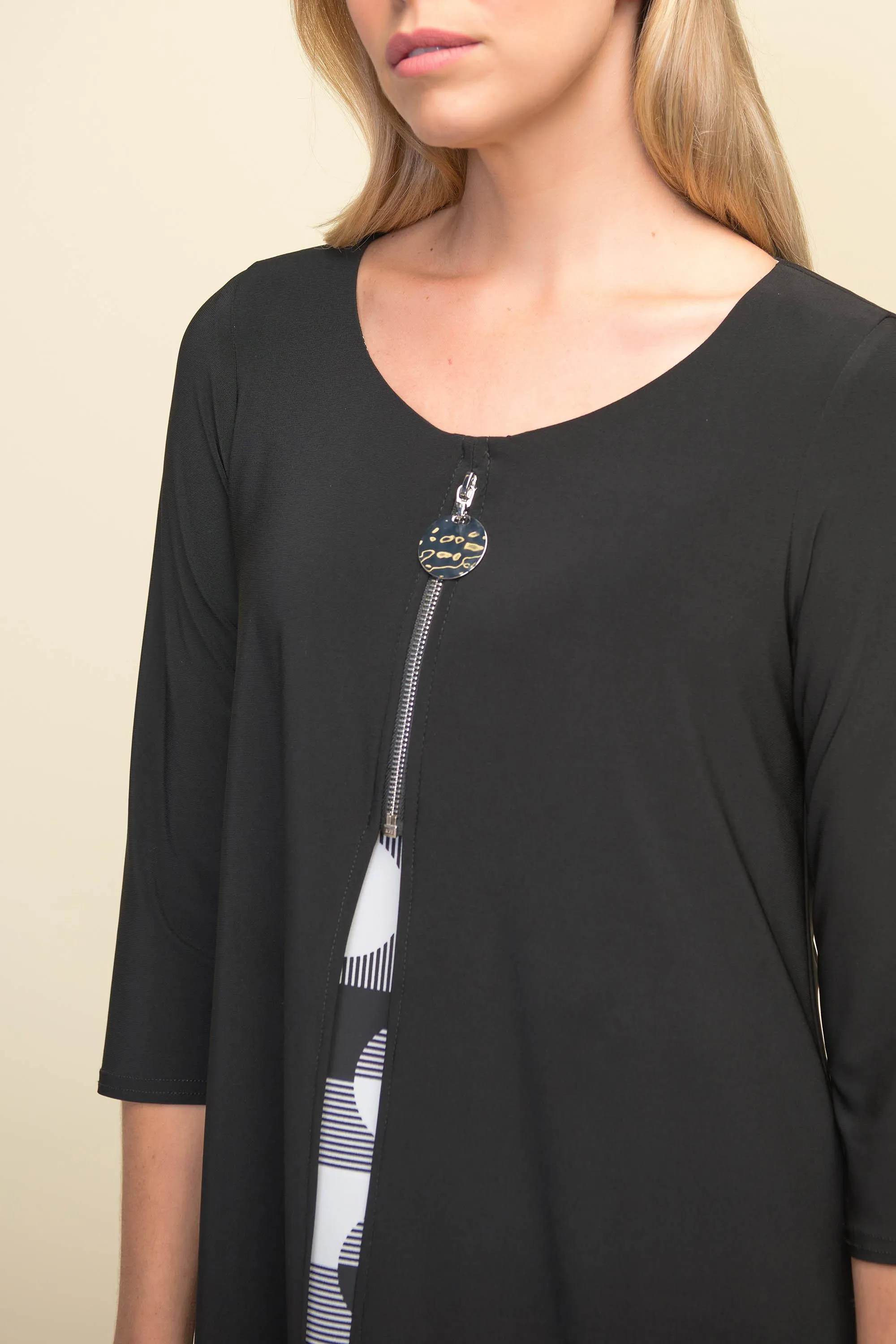 Joseph Ribkoff Black/Vanilla Tunic Style 211275