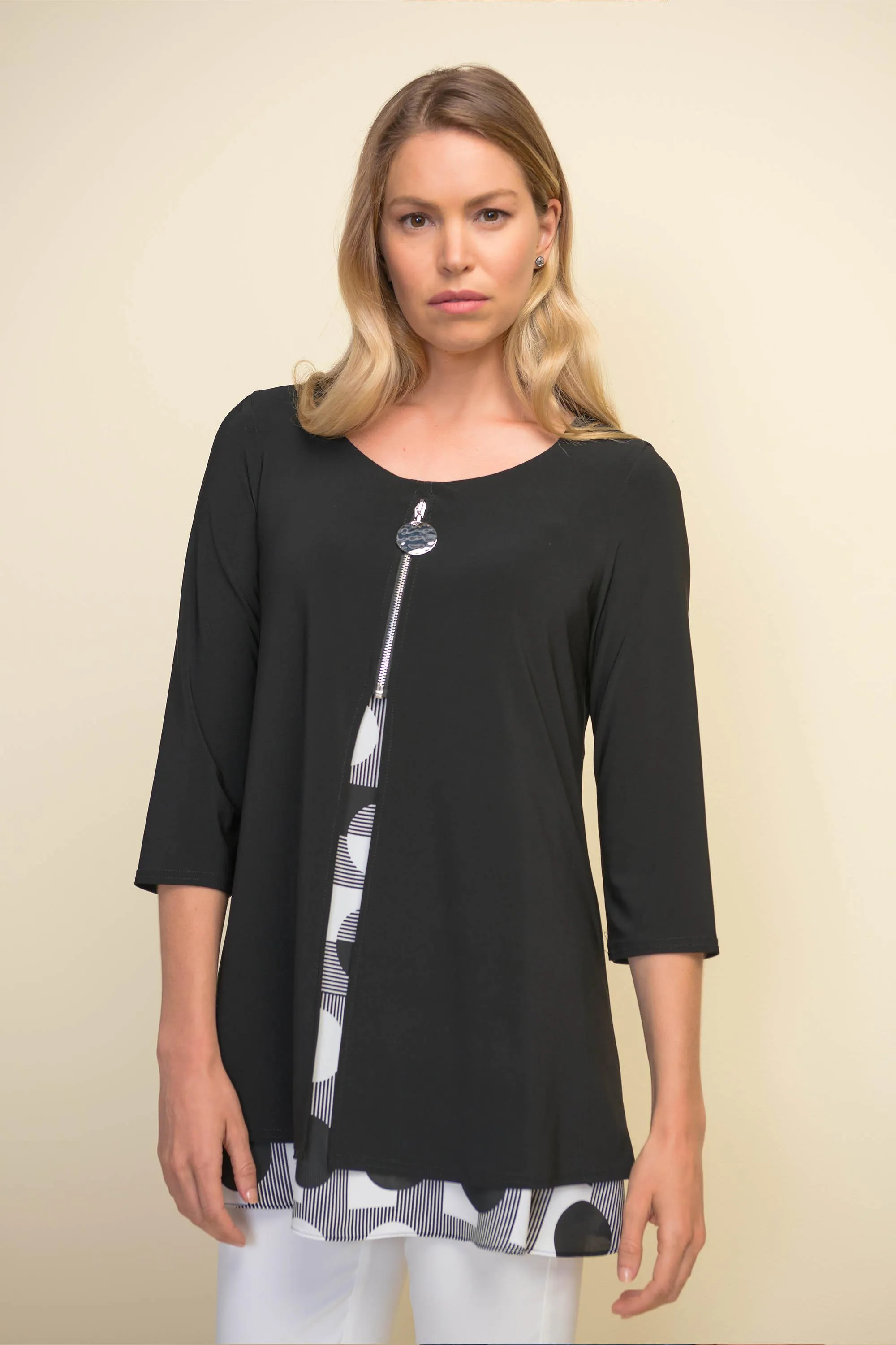 Joseph Ribkoff Black/Vanilla Tunic Style 211275