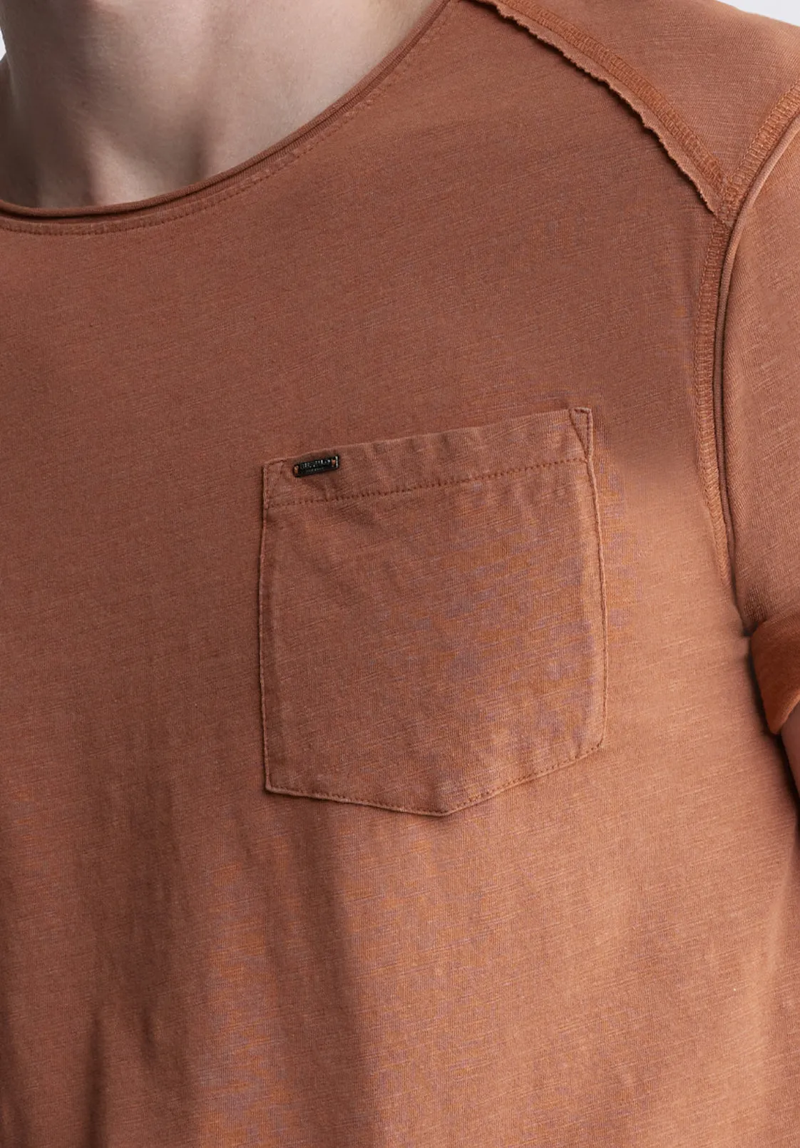 Kamizo Men's Pocket T-shirt in Mocha Brown - BM24346