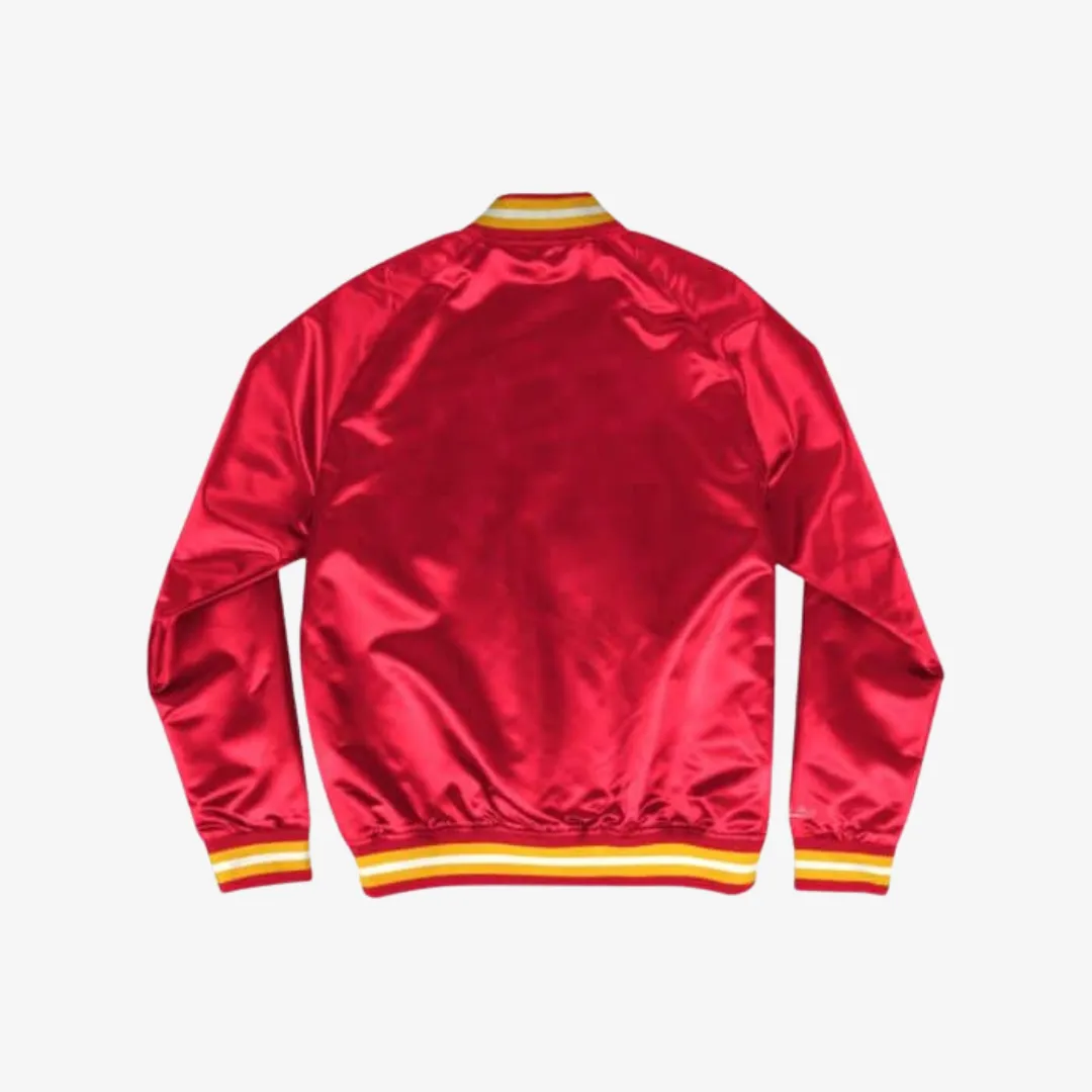 kids mitchell & ness rockets lightweight satin jacket (red/yellow)