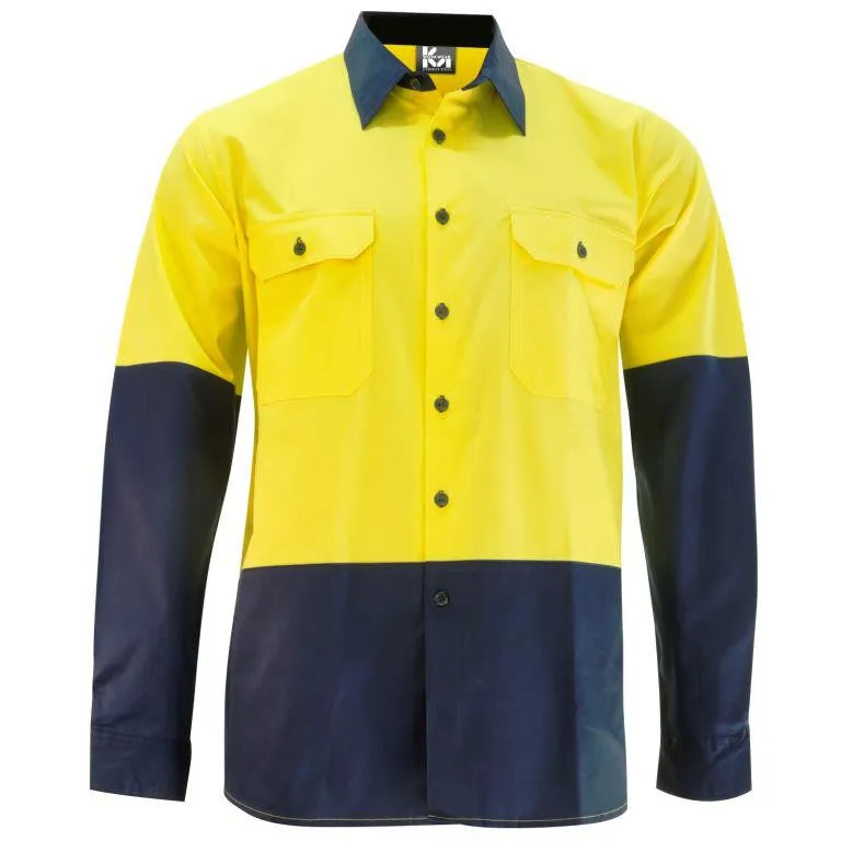 KM Workwear Hi Vis 2 Tone Lightweight Vented Shirt 2331N