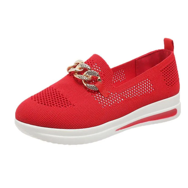 Last Day 49% OFF - Women's Woven Breathable Orthopedic Wedge Sneakers