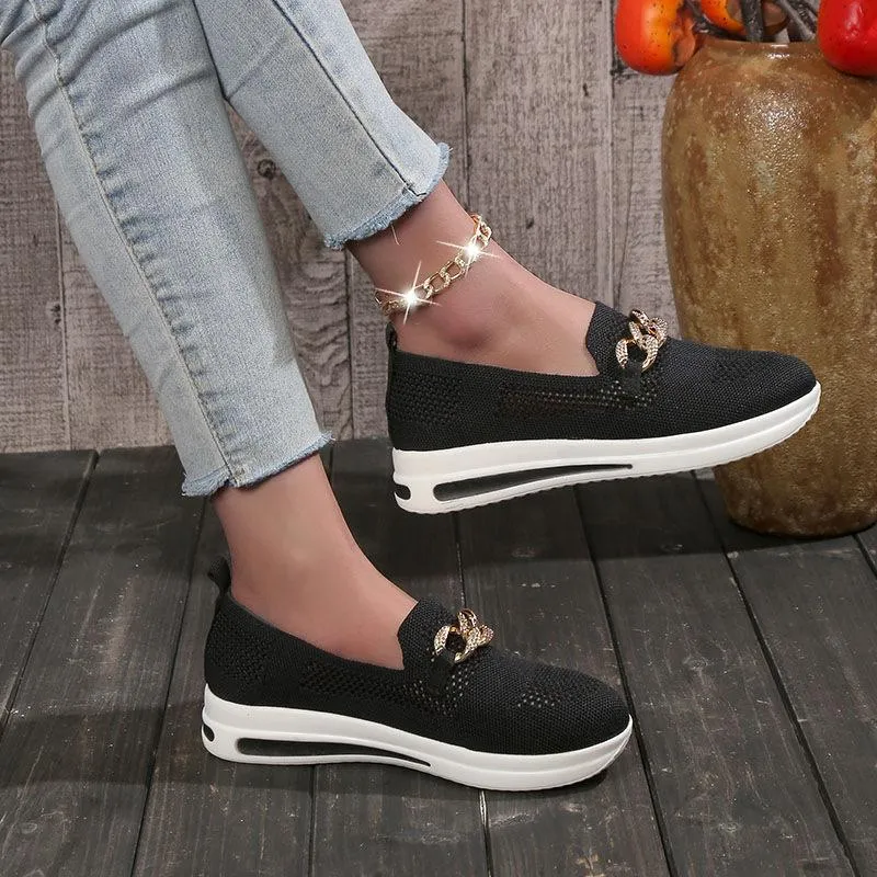 Last Day 49% OFF - Women's Woven Breathable Orthopedic Wedge Sneakers