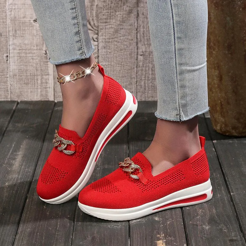 Last Day 49% OFF - Women's Woven Breathable Orthopedic Wedge Sneakers