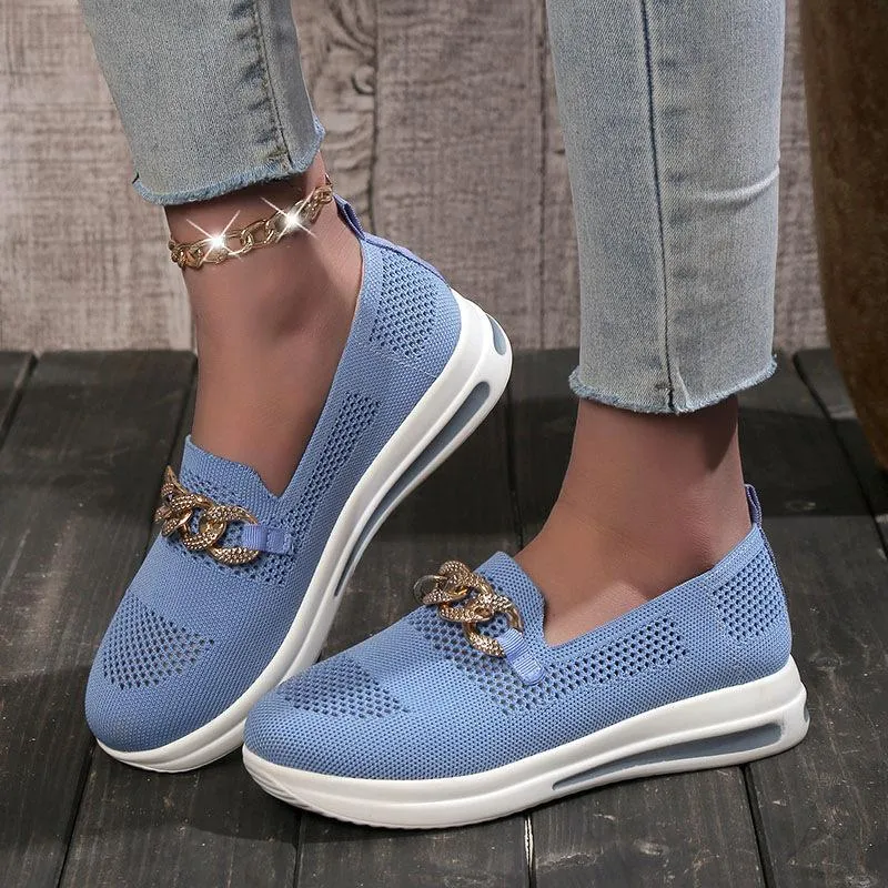 Last Day 49% OFF - Women's Woven Breathable Orthopedic Wedge Sneakers