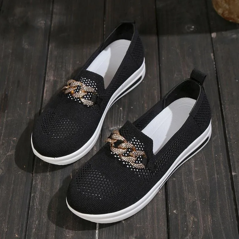 Last Day 49% OFF - Women's Woven Breathable Orthopedic Wedge Sneakers