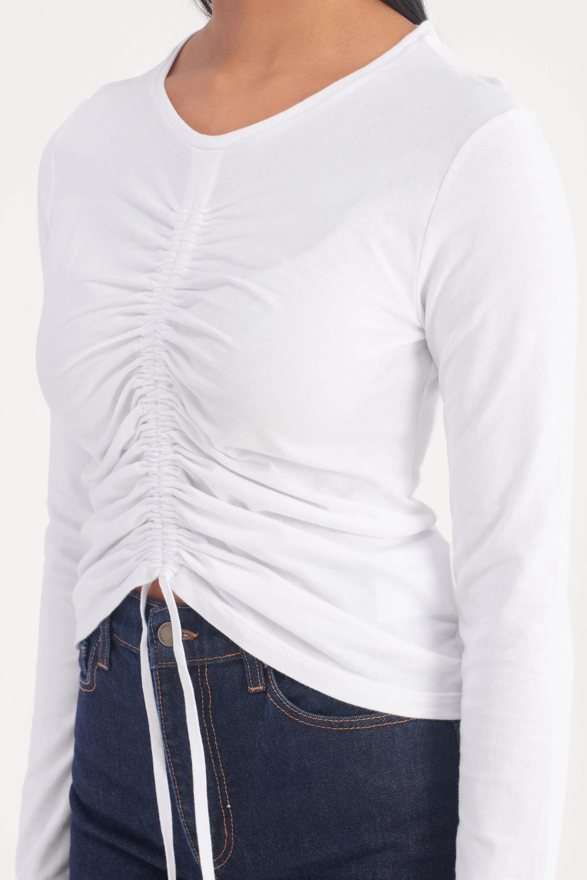 Lezah Rouched Top White