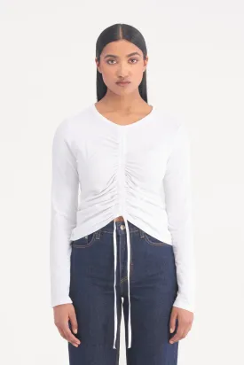 Lezah Rouched Top White