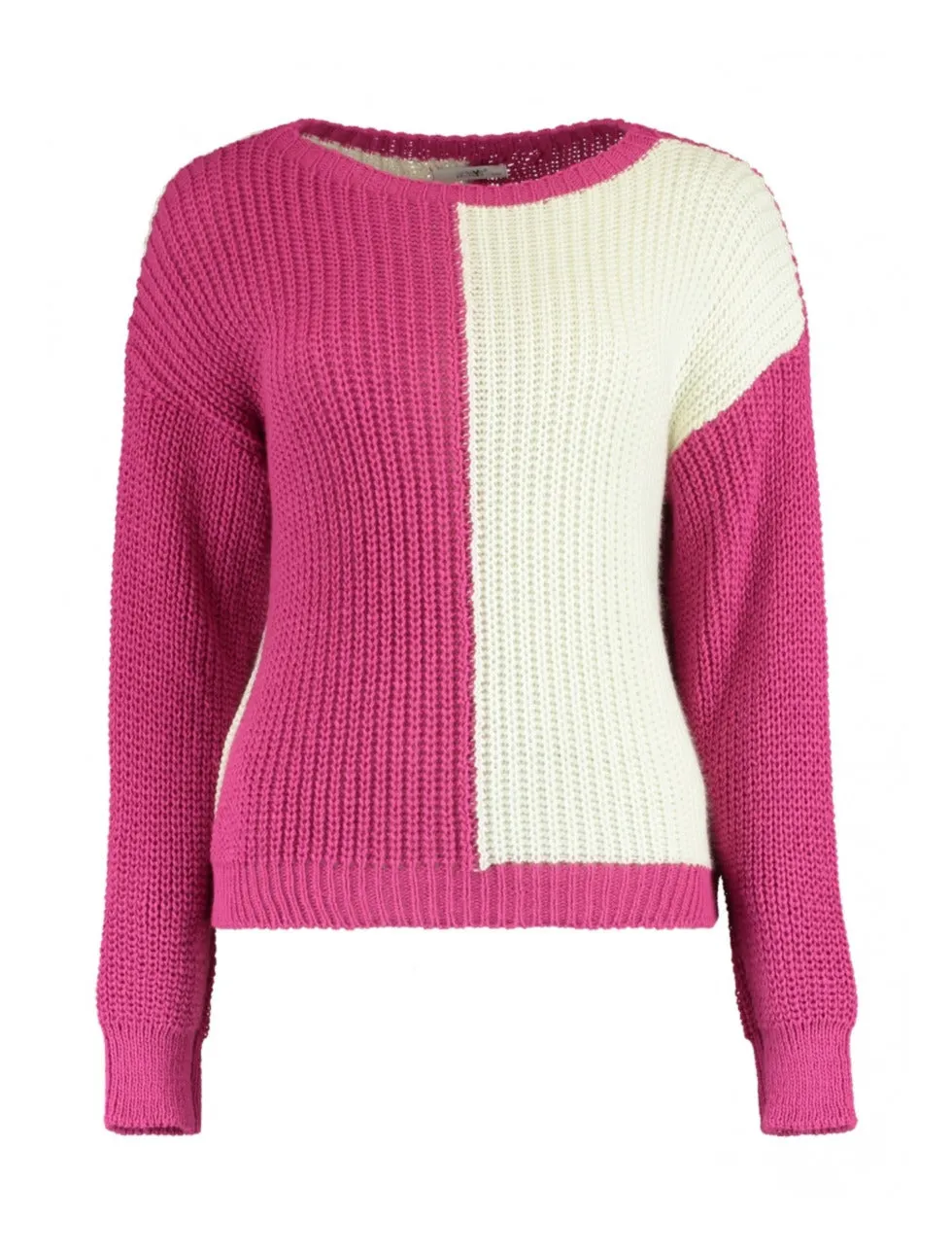 Lilu Fuchsia Contrast Side Jumper