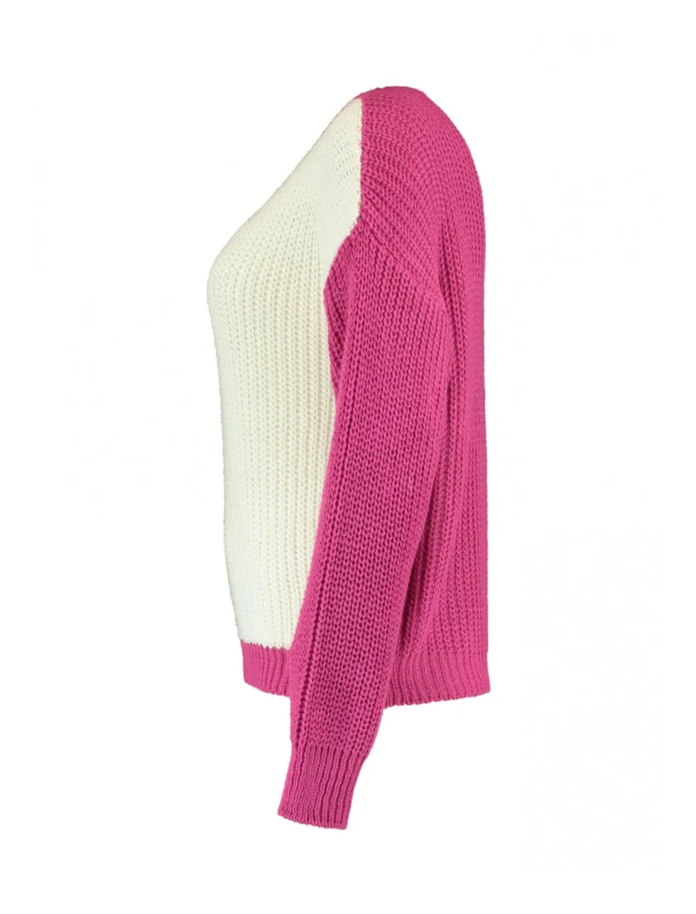 Lilu Fuchsia Contrast Side Jumper