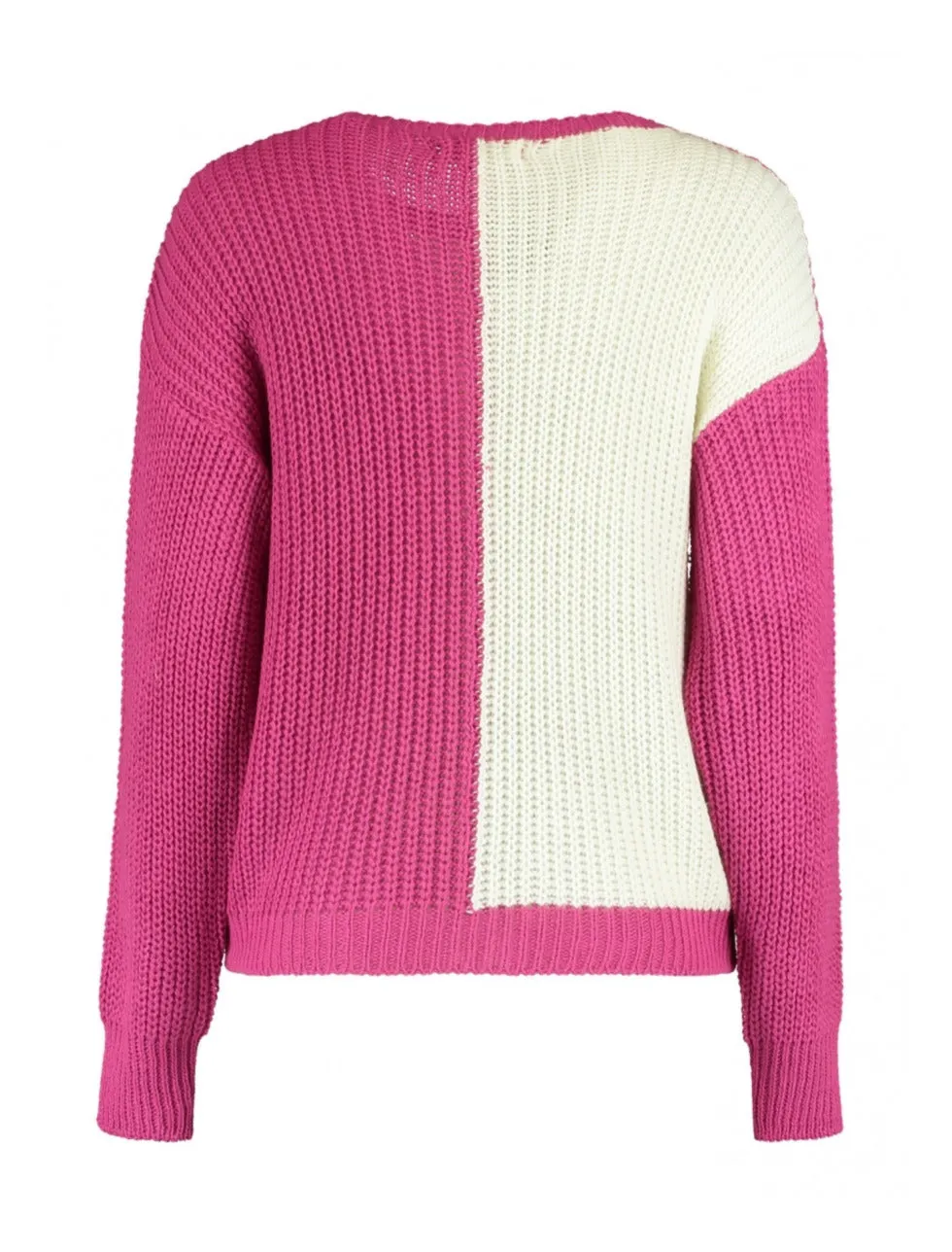 Lilu Fuchsia Contrast Side Jumper