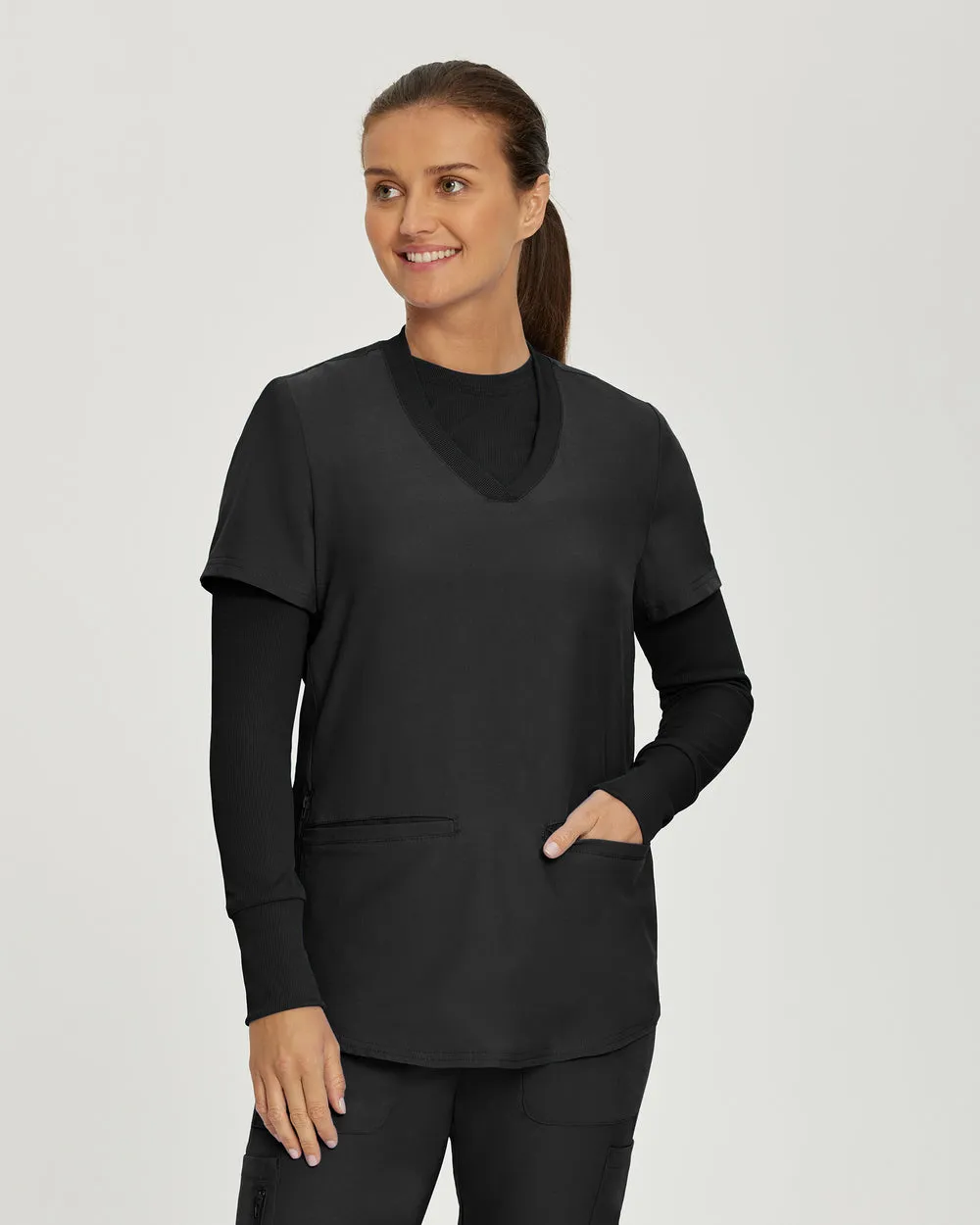 LT103 Landau Long Sleeve Ribbed Underscrub