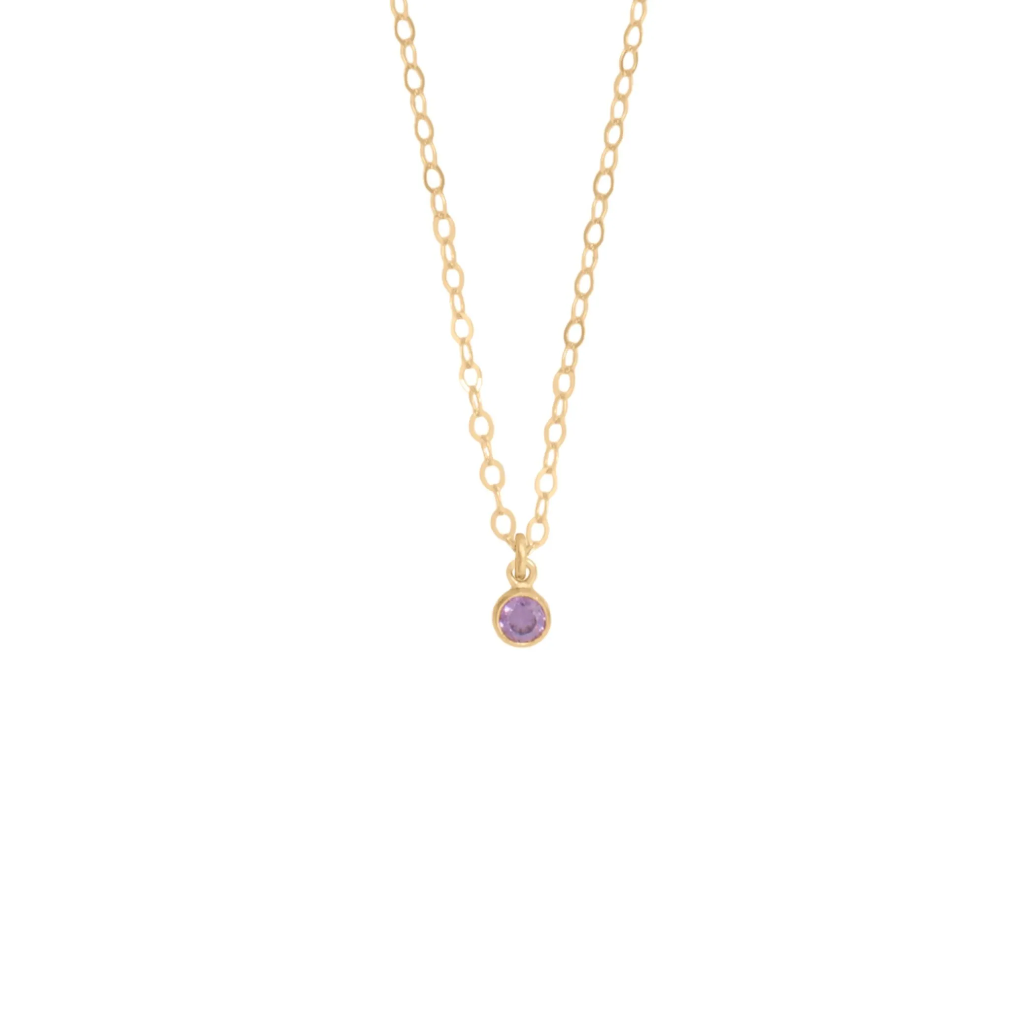 Mini Gold Birthstone Charm Necklace