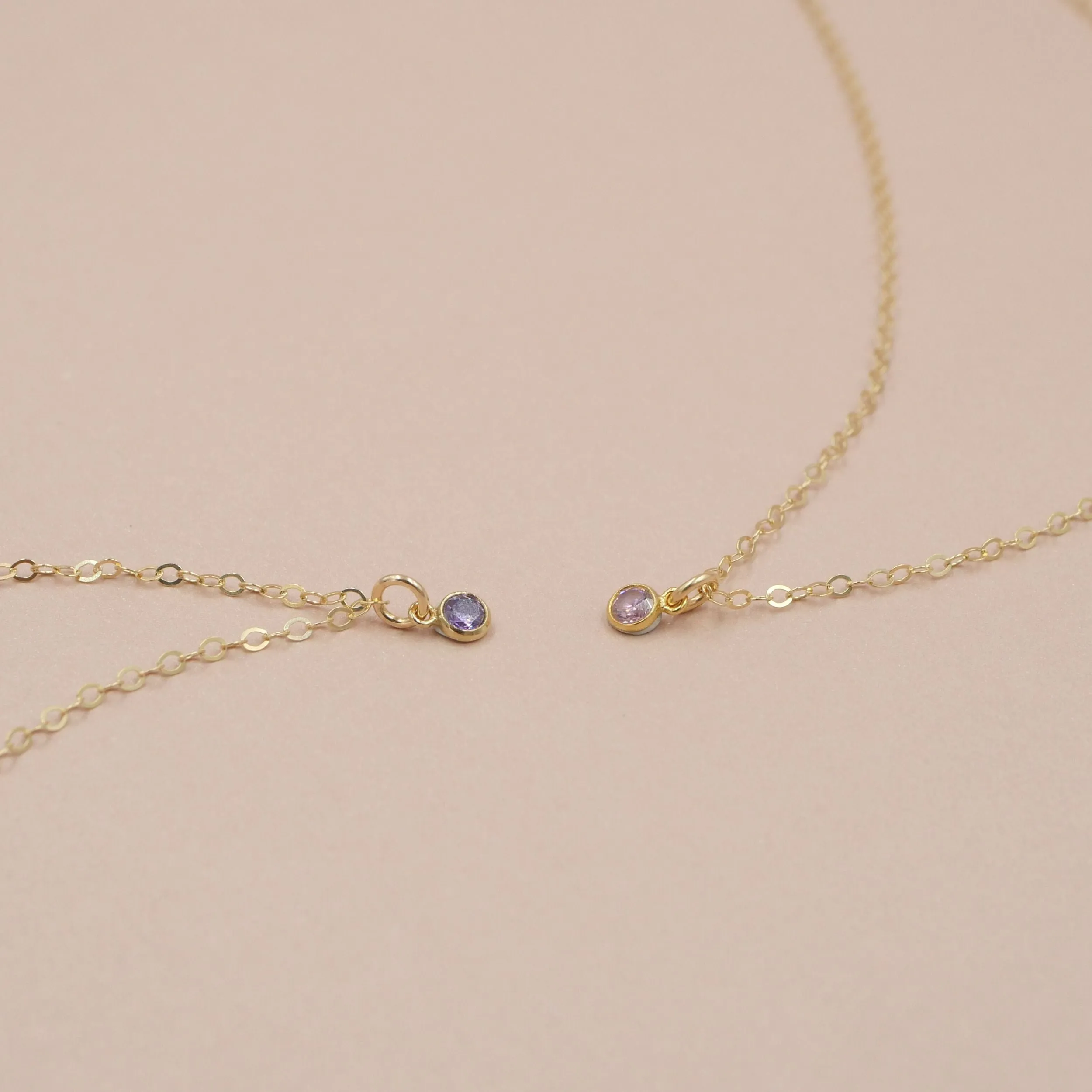 Mini Gold Birthstone Charm Necklace