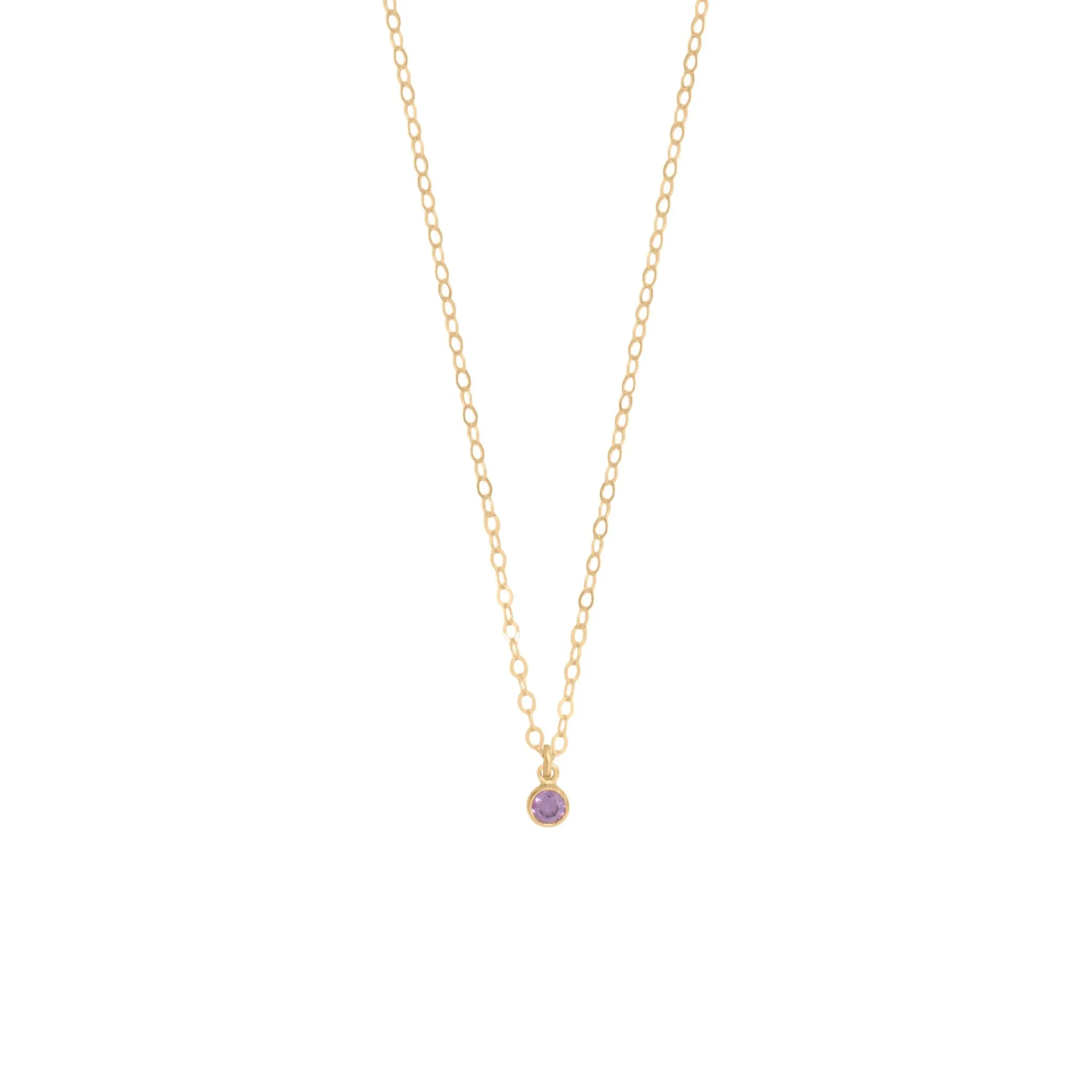 Mini Gold Birthstone Charm Necklace